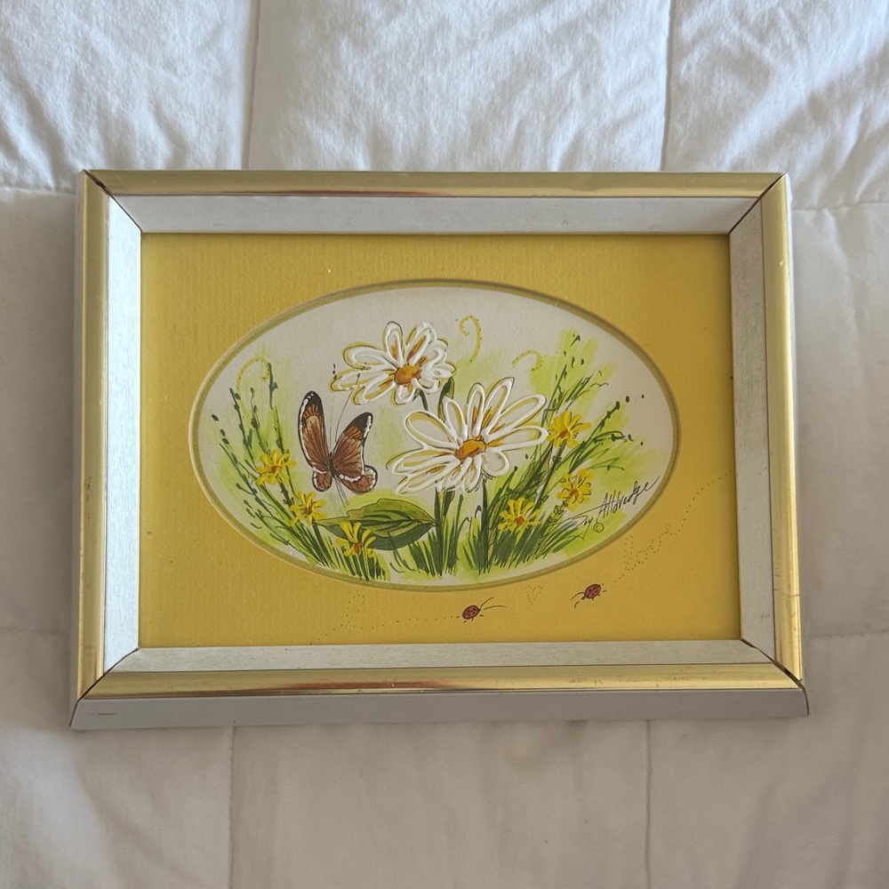 Framed Floral and Butterfly Art - Picture 4 of 5